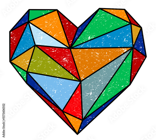 The colored gemstone heart symbol.