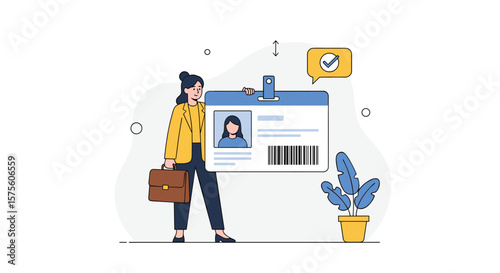 Professional identity card management and verification for employees and visitors in corporate environments