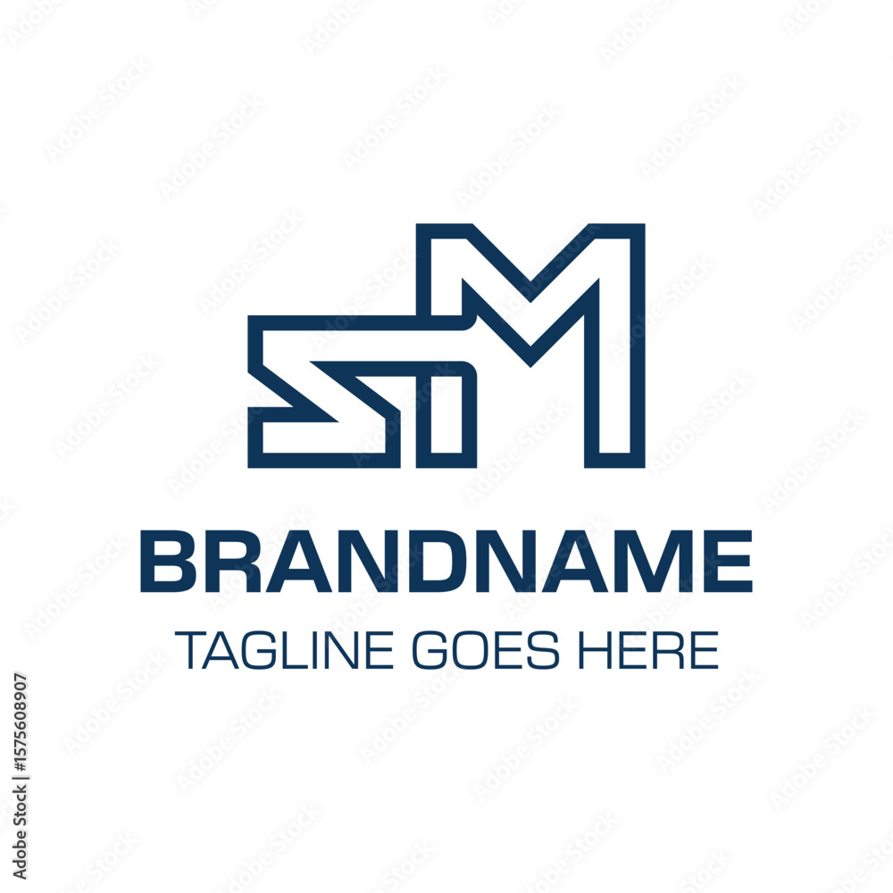 Letters SM Monogram Logo, suitable for any brand with MS or SM initials