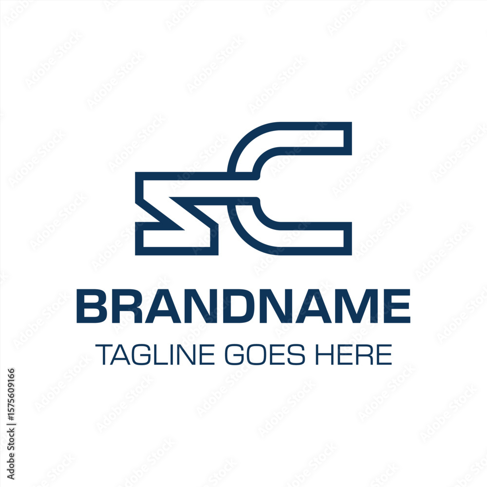 Fototapeta premium Letters SC Monogram Logo, suitable for any brand with CS or SC initials