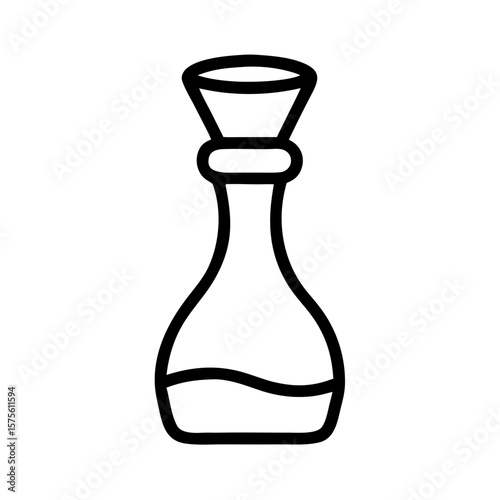 Wine decanter illustration with simple line art design  