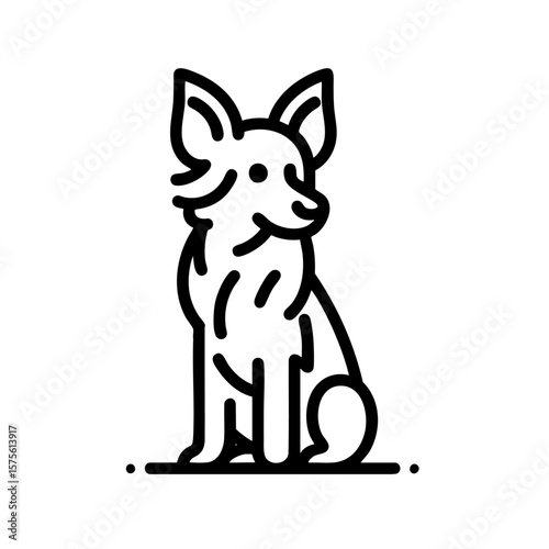 Adorable Puppy: Line Art Dog Illustration