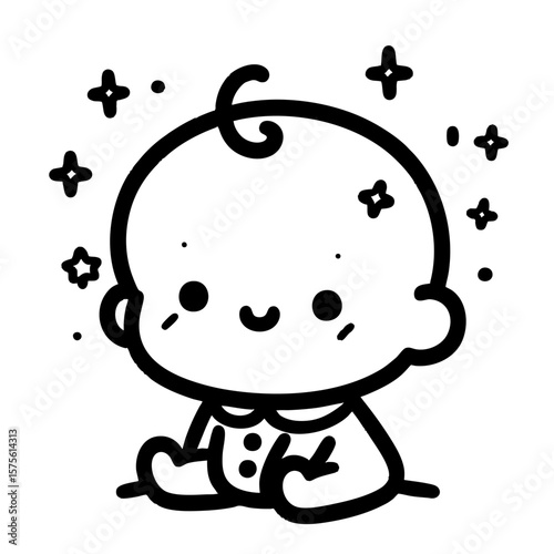 Adorable Baby Illustration: Cute Infant Art