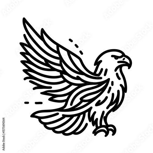 Majestic Eagle: Line Art Print, Bird of Prey