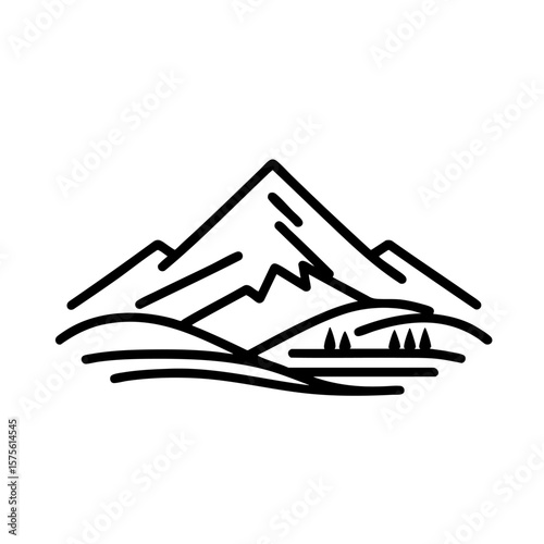 Majestic Mountain Landscape: Panoramic View of Peaks and Valley