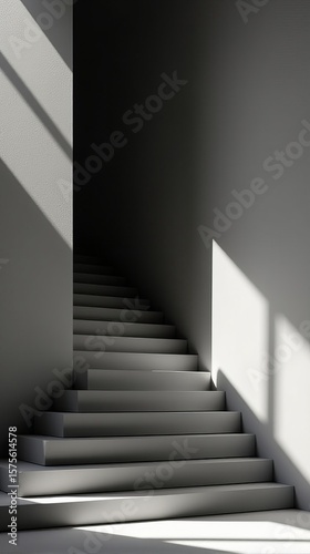 Ascending Steps Defined by Stark Black and White Planes Emphasizing Linear Progression and Geometric Forms
