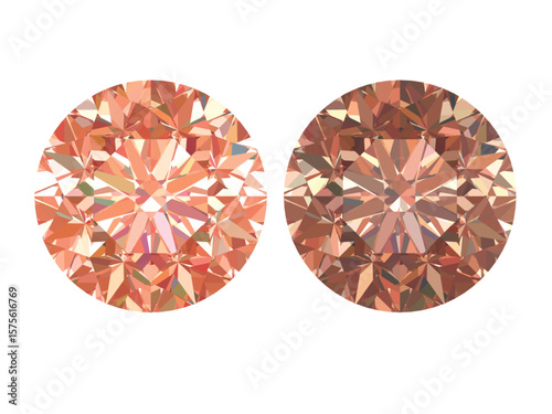 orange light and intense color round diamond and gems brilliant cut, which is designed to maximize light reflection and brilliance.