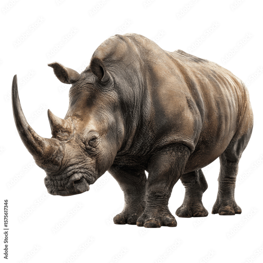 Fototapeta premium Realistic Rhinoceros Standing Proud in Natural Habitat