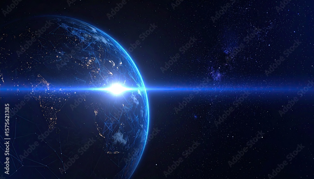Fototapeta premium Earth in space, network view