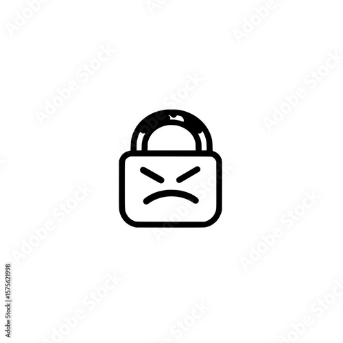 Sad Face Inside Padlock Symbolizing Locked Emotions Depression and Mental Health Concept