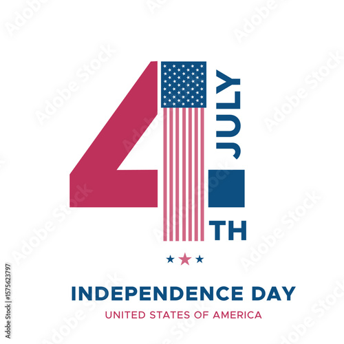 Independence Day Celebration: A vibrant and patriotic design for the 4th of July, displaying the date and stars and stripes.