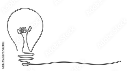 The one line stylized incandescent lamp symbol.