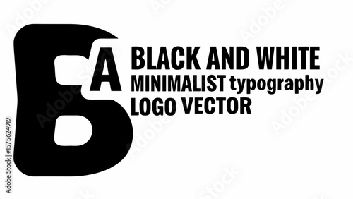 A black and white minimalist typography logo vector featuring a stylized letter b with rounded edges design