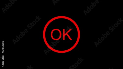 Free Download Red ok symbol inside circle against a dark black backdrop signifying approval - GFXLoad
