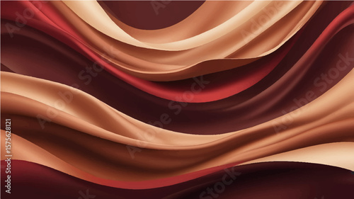 abstract Red silk satin fabric with smooth flowing texture and elegant luxurious design