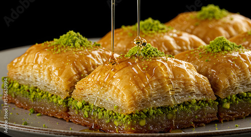 Honey-Glazed Pistachio Baklava – Flaky Layers of Traditional Middle Eastern Dessert