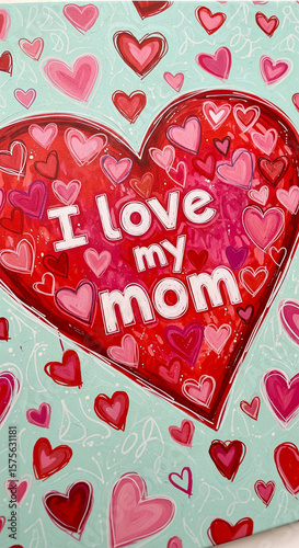 Large red heart filled with smaller hearts, 