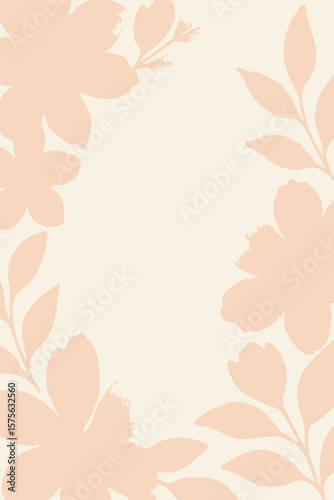 Floral Frame in Pastel Watercolor Style