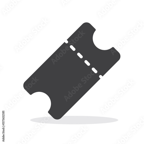 Simple ticket icon isolated flat design.