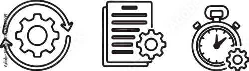 Streamline Your Workflow Efficient Process Icons for Time Management and Productivity