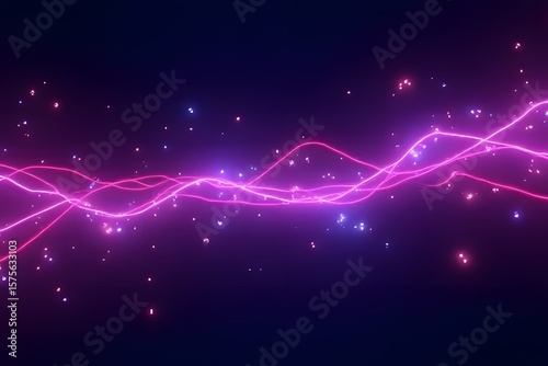 Abstract glowing colorful light background with neon waves and digital energy effects