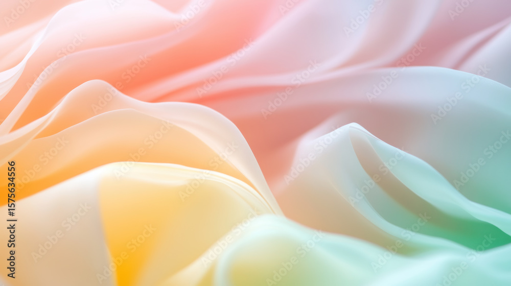 Obraz premium Abstract pastel colored flowing fabric with soft light effect