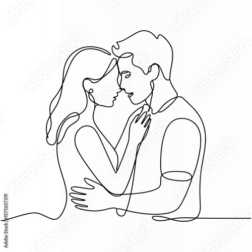 Woman Face Single  continuous Line Art Drawing