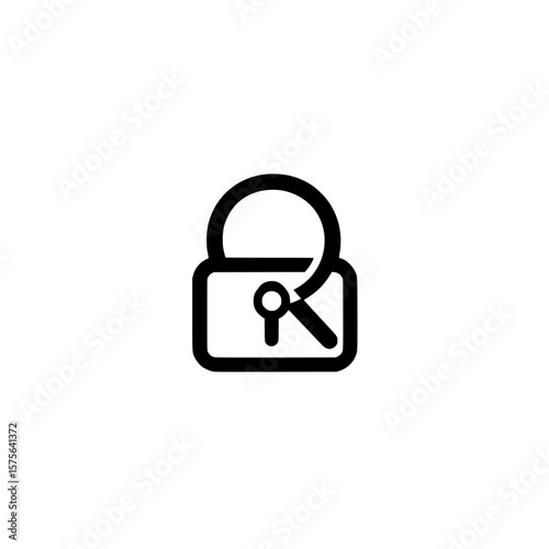 Magnifying Glass with Padlock Symbolizing Secure Search Protected Privacy and Locked Data Concept