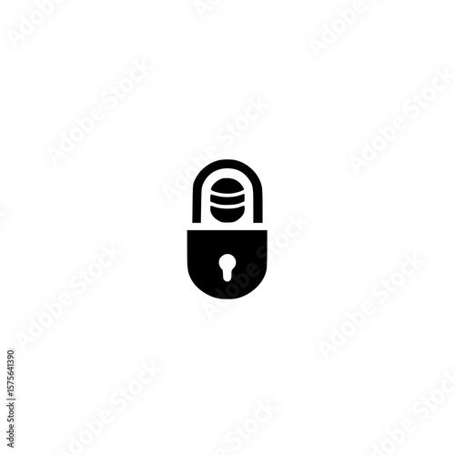 Padlock with Fingerprint Symbolizing Biometric Security Access Control and Identity Protection