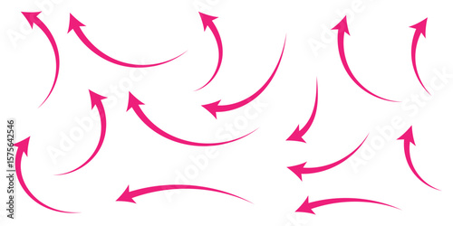 Curve arrows icon, Curved arrows, Arrow sign, Black arrows set on white background