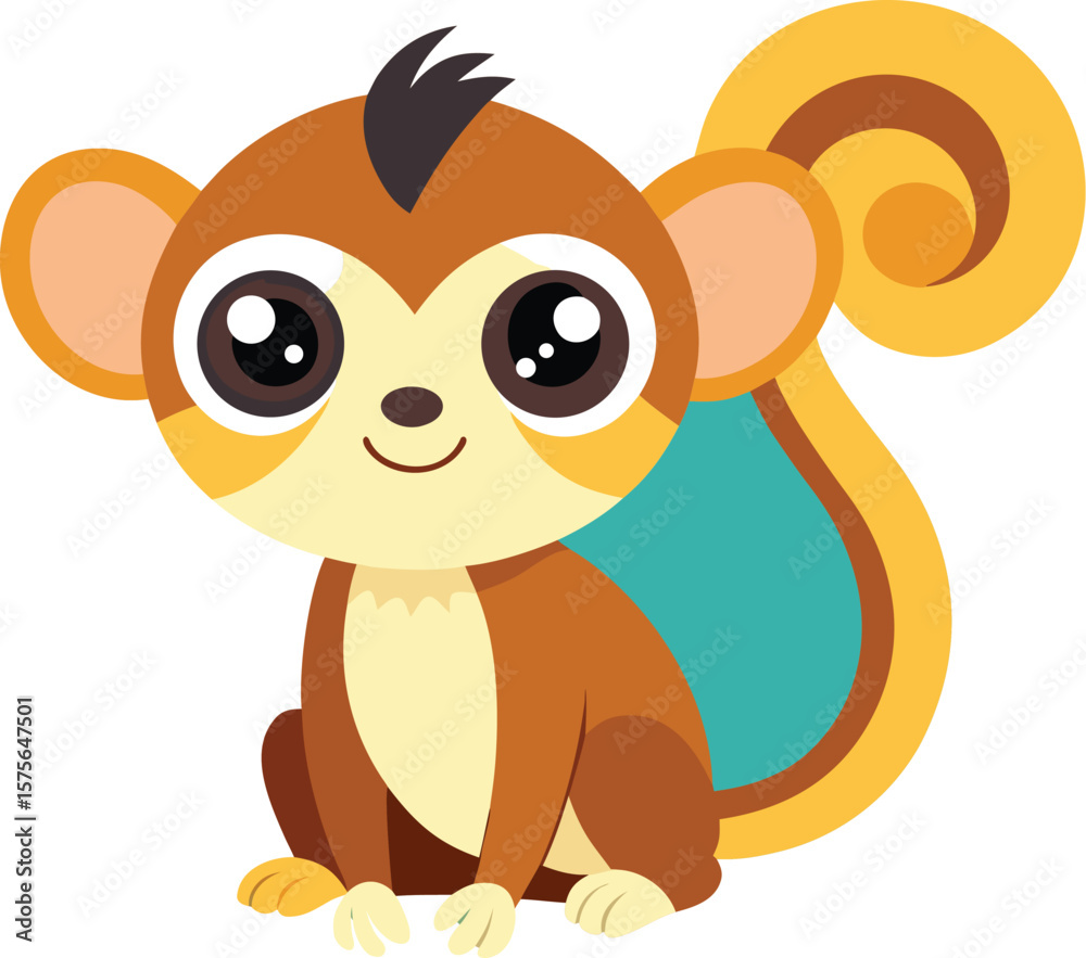 Obraz premium Cute Jungle Monkey Vector Illustration