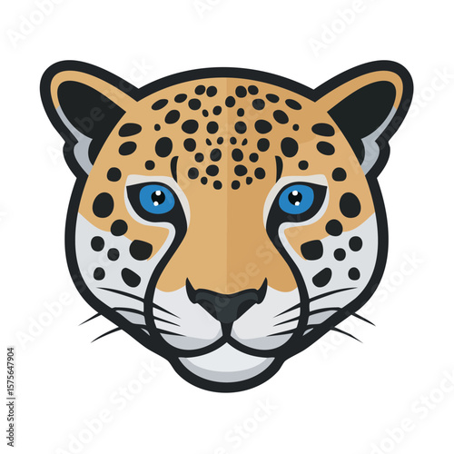 Leopard Head Illustration Big Cat Face Graphic Design Icon Isolated