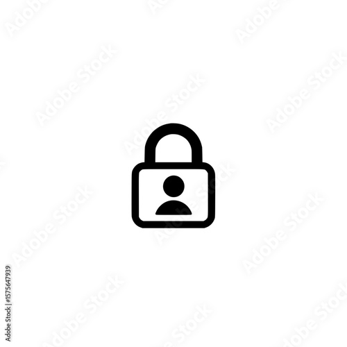 Locked Padlock with Human Profile Representing User Privacy Secure Access and Data Safety