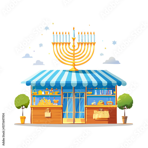 Hanukkah Bakery Illustration