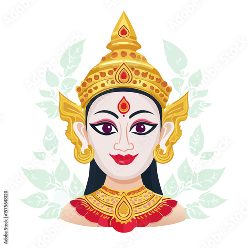 Apsara Portrait Illustration