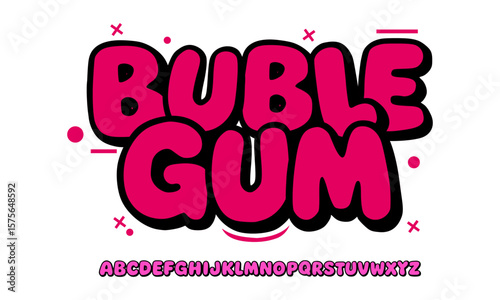 buble editable text effect with modern and simple style, usable for logo or campaign title. Vector.