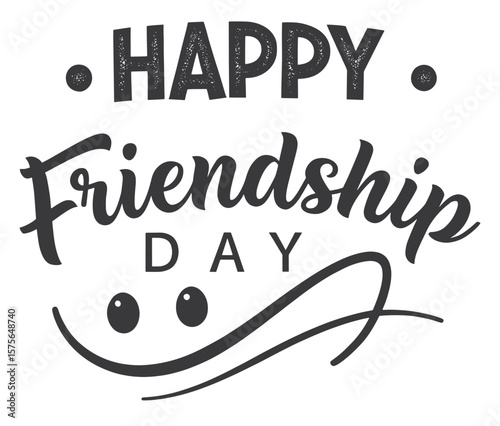 Happy Friendship Day Hand Lettering Typography Design