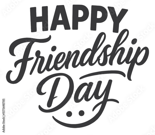 Happy Friendship Day Hand Lettering Typography Design