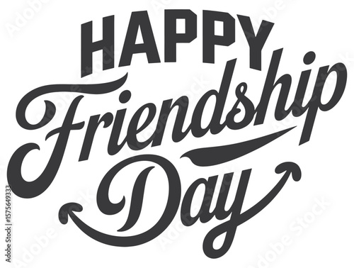 Happy Friendship Day Hand Lettering Typography Design
