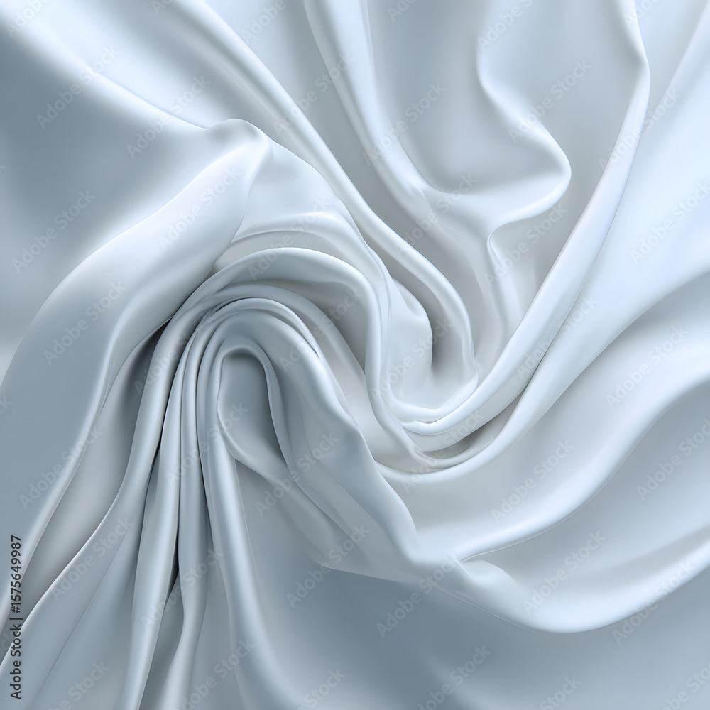 Obraz premium Smooth silky fabric with elegant flowing texture and soft natural folds in pristine white color