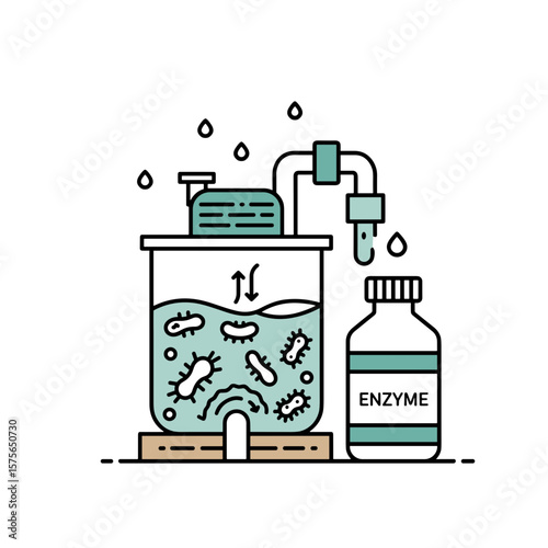 Septic tank. Bacterial enzyme treatment process

