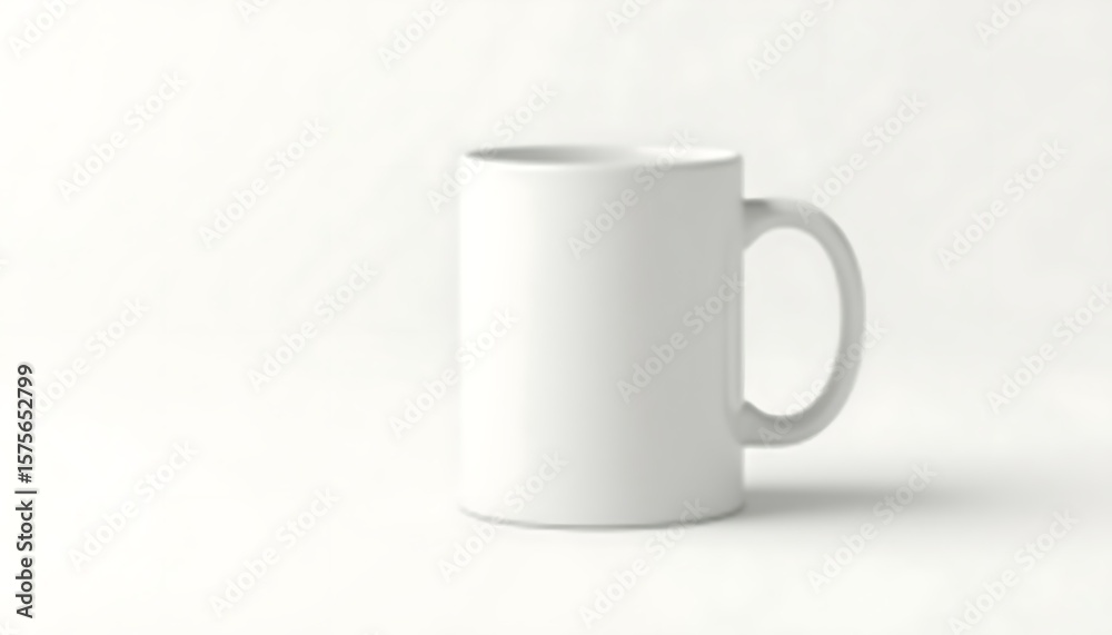 Fototapeta premium Isolated White Mug Mockup for Beverage on Plain Background