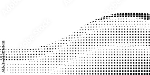 Abstract halftone gray dots gradient on white background, Curved twisted slanting design or waved lines pattern, Templates for business cards, brochures, posters, covers.
