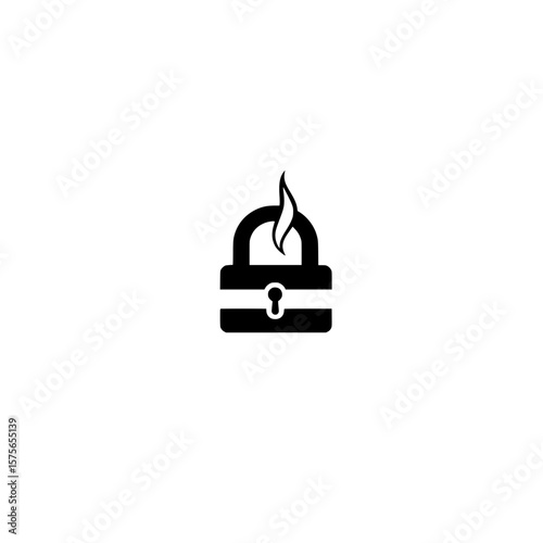 Locked Padlock Burning Showing Compromised Security Danger and Vulnerability Concept