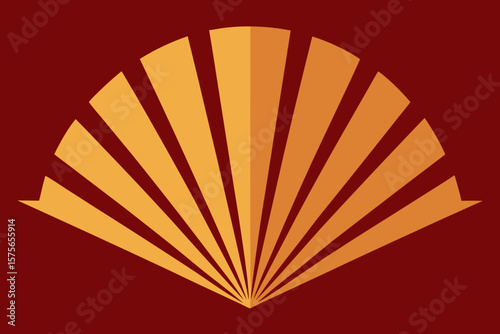 japanese fan on a red background