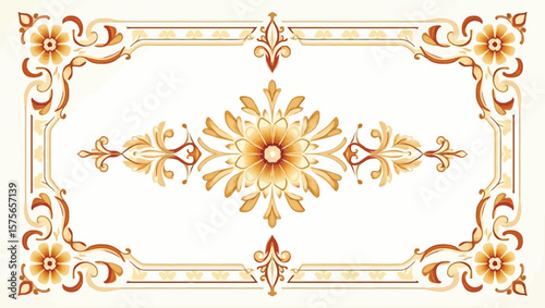Filipino folk art yakan cloth seam vector, Traditional textile pattern with intricate geometric design featuring brown, blue and tan colors creating a seamless border