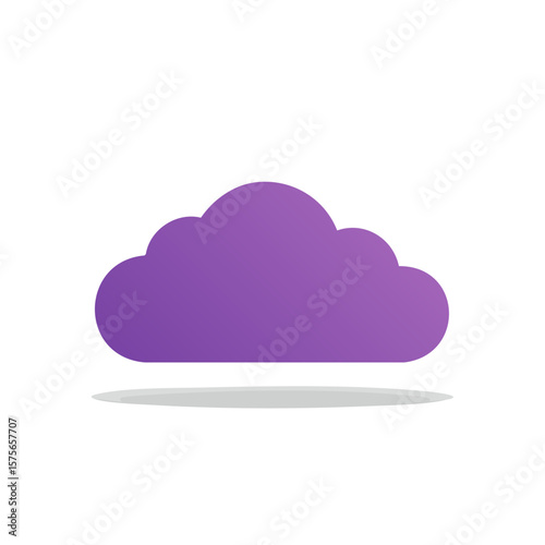 Abstract Purple Cloud Shape with Subtle Shadow on Black Background. Simple Weather Icon or Symbol Design Element