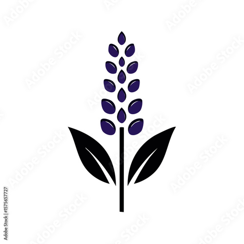 Abstract Purple Flower Illustration on Black Background Elegant Floral Design