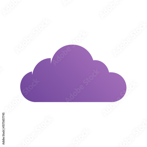 Abstract Purple Cloud Shape Design Element Minimalist Weather Symbol Icon Graphic Cloudscape Isolated on Black