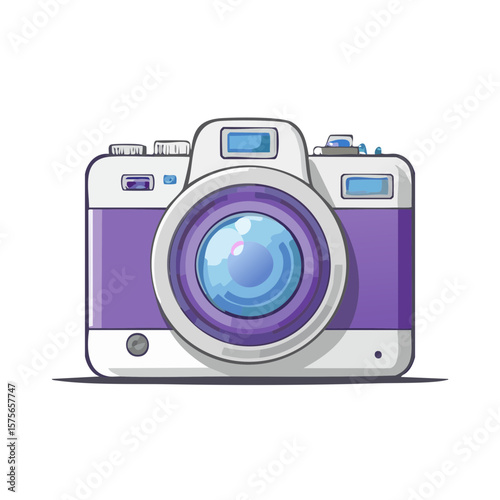 Retro camera vector illustration isolated on black background Artistic photography equipment with a vintage vibe and a playful aesthetic